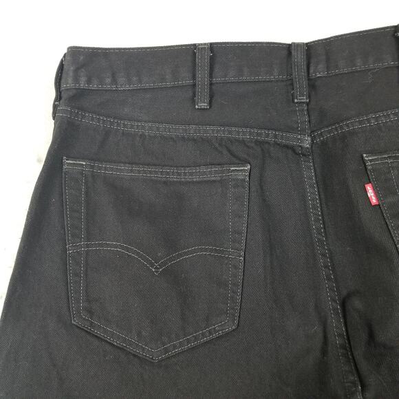 Levis 501 Jeans Mens 38x32 Black Straight Leg Button Fly Denim Classic Fit - Picture 7 of 14